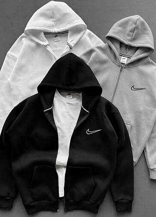 Худи на молнии nike черное / серое / белое мужское / женское