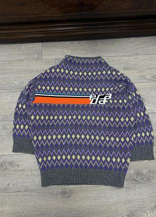 Вовняний светр prada logo intarsia shetland wool sweater