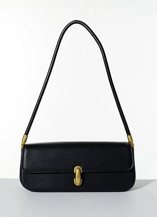 Чорна міні сумочка багет від amica bag