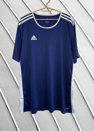 Мужская синяя футболка adidas climalite 2xl 54 56 оригинал адидас адис спортивная с белым логотипом клималайт 56