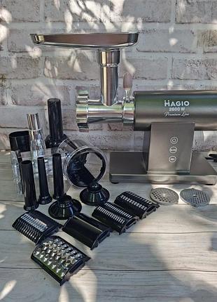 Мясорубка электрическая magio mg-271 2600 вт стальной