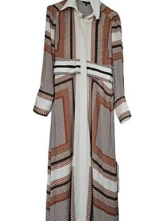 Платье massimo dutti 100% вискоза макси длинное рубашка