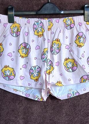 Шорты женские домашние, розовые котон, super mario,   m, l,  xl, eur 49-42, 42-44, 46-48