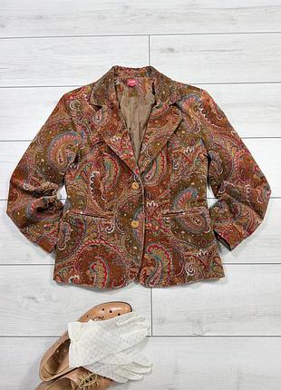 Вінтажний блейзер outfit з візерунком пейслі мікровільвет р.l