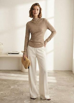 Бежевий джемпер светр шерсть лами новий світлий zara