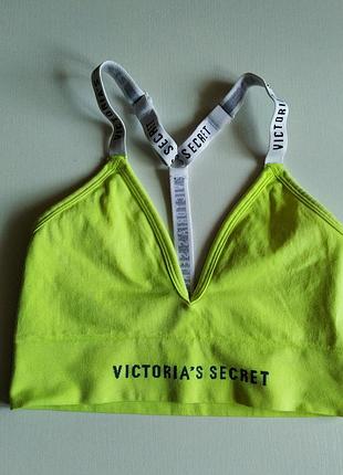Ярко желтый подростковый бралет (легкий топ)victorias secret с эластичными бретелями с логотипом бренда размер 142-152