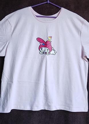 Футболка женская розовая, xl, eur 46-48