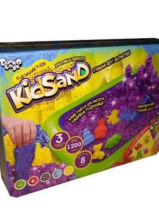 Песок кинетический ks-02-02 kidsand 1200 гр с надувной песочницей danko toys
