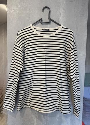 Лонгслив у смужку zara розмір l