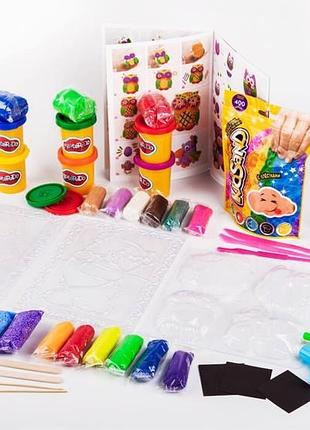 Набір для творчості 4 в 1 danko toys big creative box (тесто, кульковий пластилін,маса для ліплення, окиснений пісок)