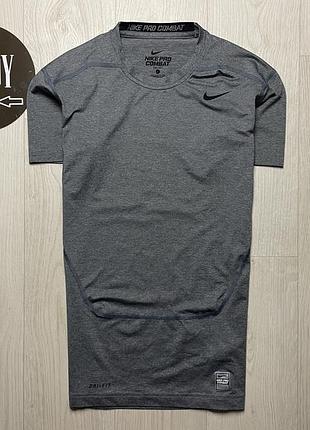 Мужская компрессионная термо футболка nike pro combat dri-fit, размер m-l