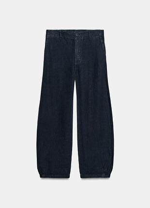 Штани жіночі сині лляні zara new