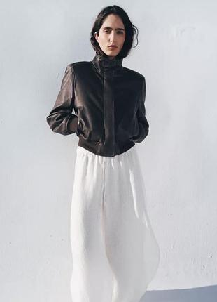 Шкіряна куртка бомбер zara limited edition