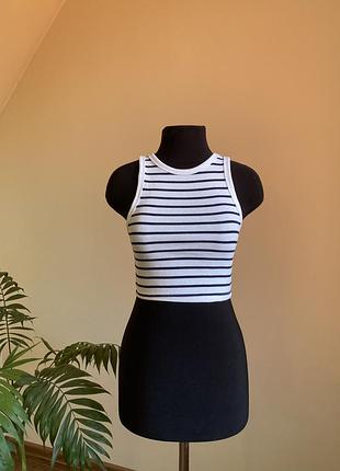 Топ вкорочений zara у смужку, eur 36/s, бавовна