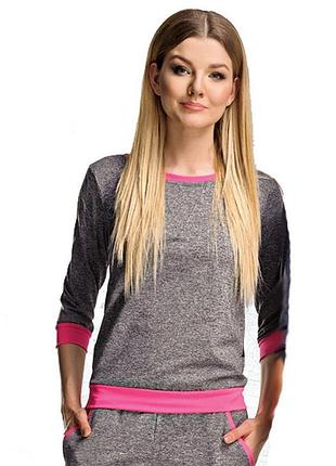 Лонгслів paulo connerti сірий/рожевий (b-650-grey-pink)
