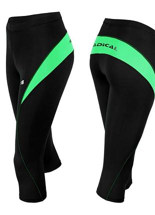 Капри radical flexy 3/4 черно-зеленый (flexy-3-4-green)