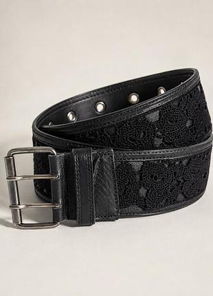 Широкий шкіряний ремінь marc cain з мереживом, made in germany