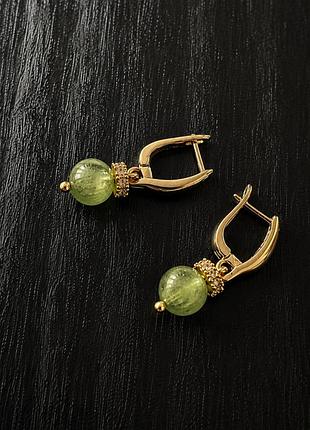 Сережки зелений гранат