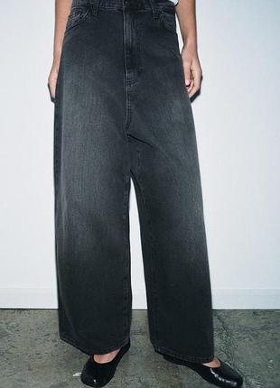 Zara новые широкие джинсы с низкой посадкой