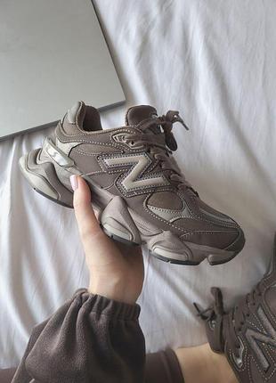Женские коричневые кроссовки new balance 9060 brown beige х нью беланс 40