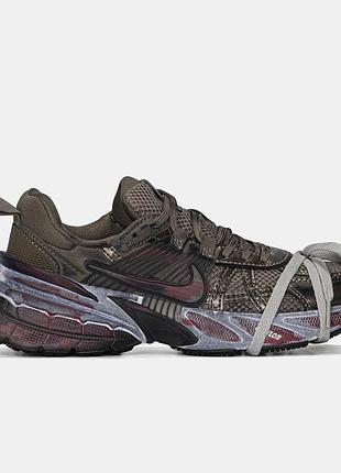 Коричневі кросівки унісекс nike v2k runtek mink brown custom х найк 38