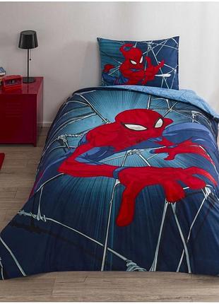 Подростковое постельное белье tac disney spiderman rise ранфорс полуторное на резинке