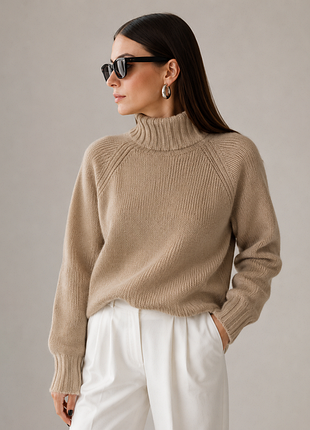 Cashmere collection базовый свитер реглан под горло из смесовой шерсти