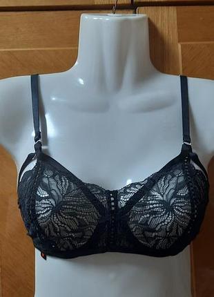 Кружевной полупрозрачный бюстгалтер р. 30 d 65 d knickerbox, косточки, просвечивает