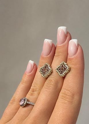 Сержки van cleef з бісеру / прикраси van cleef з бісеру