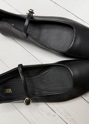 Шкіряні балетки zara 39 розмір (25,5 см