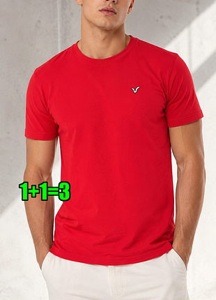 🤩1+1=3 мужская красная футболка хлопок voi jeans, размер 44 - 46