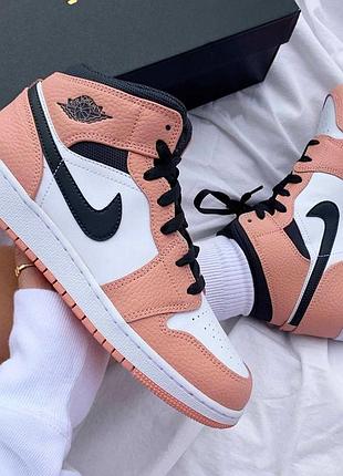Жіночі кросівки nike jordan 1 mid gs pink quartz (37,5р.23,5-24см.)