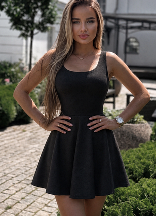 Летнее платье 🖤приталенная и эластичная 🖤 маленькое черное платье h&amp;m divided 👗 сукня-кльош а-силуету ✨ базовое платье мини s/m