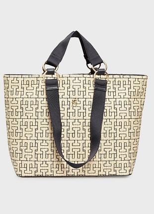 Сумка шопер  тоут tommy hilfiger city monogram straw tote