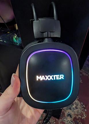Игровые наушники maxxter с rgb подсветкой (под замену амбушюр / мастеру)