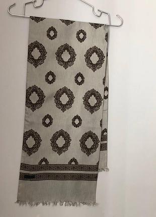 Винтажный шелковый шарф made in italy 29х125 см / pure silk, кашне