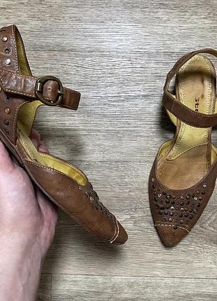 Оригінальні босоніжки a.s.98 airstep шкіряні brown leather mary jane pointed toe sandals eu 40 uk 6