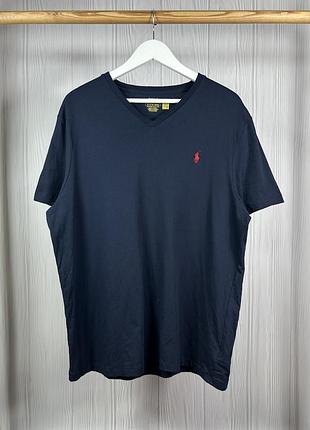 Polo ralph lauren navy/red красива футболка з базовим дизайном розмір xl
