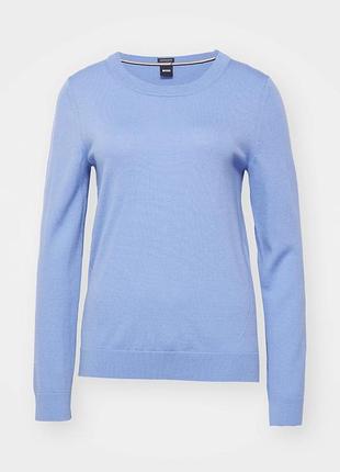 ​🩵 роскошный джемпер boss из мериносовой шерсти superfine merino (m, идеальное состояние) трендового небесно голубого цвета