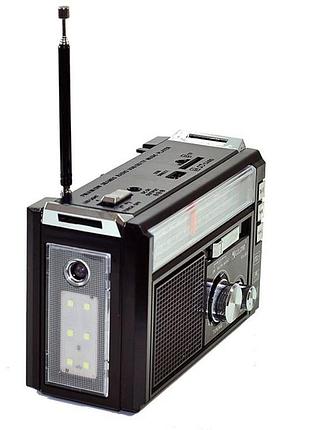 Портативний радіоприймач golon rx-382, 3 вт, mp3, usb/sd, ліхтар, чорний