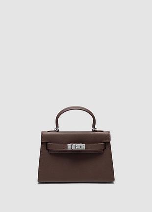Сумка эрмес эрме гермес хермес  kelly ii sellier 20 brown/silver