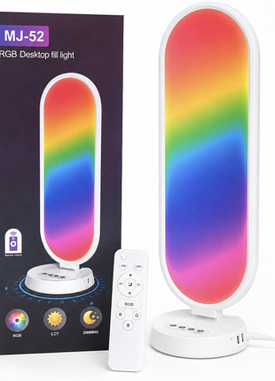 Настільна rgb-лампа mj-52 з пультом і функцією заряджання пристроїв