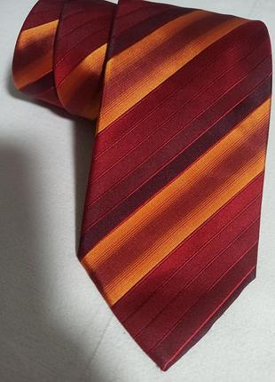 Шелковый мужской галстук, галстук hugo boss в диагональную полоску (made in italy) /2