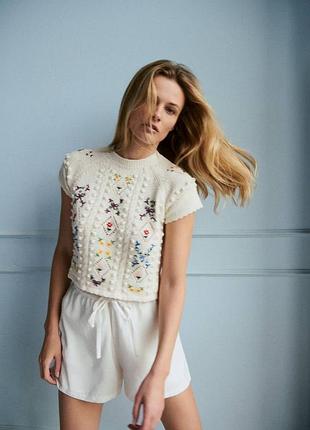 Блуза вязаная свободного кроя zara