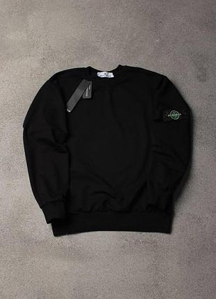 Світшот чорний stone island-патч осінь