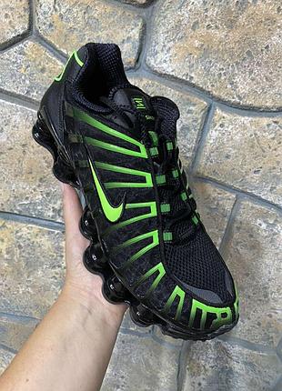 Кроссовки мужские nike shox tl в расцветке black / green strike черные тренировочные повседневные сетка беговые 45 43-44 разн