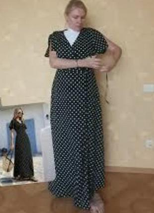 Красиве в горох на запах плаття 👗 великого розміру