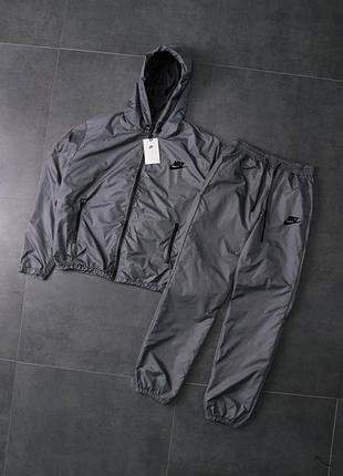 Костюм з плащівки вітровка+штани графіт nike