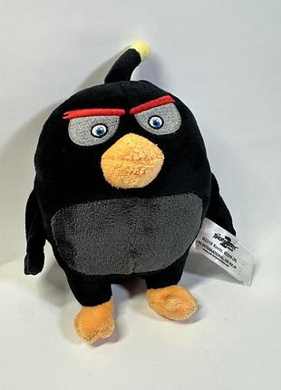 Мʼяка іграшка чорна пташка бомб, angry birds