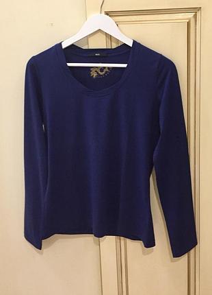 Новий.лонгслів брендовий boss hugo boss round neck long-sleeve purple navy оригінал
